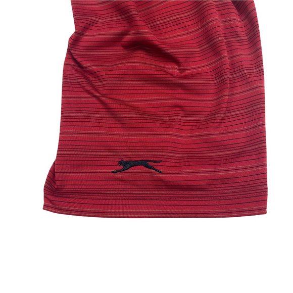 Slazenger Classic Fit Polo Golf Shirt Mens Size XL Red Striped UPF 30+ Wicking - Picture 4 of 6